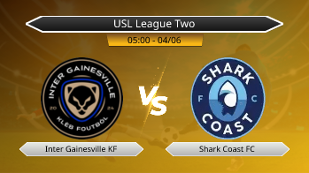 USL League Two Inter Gainesville KF VS Shark Coast FC